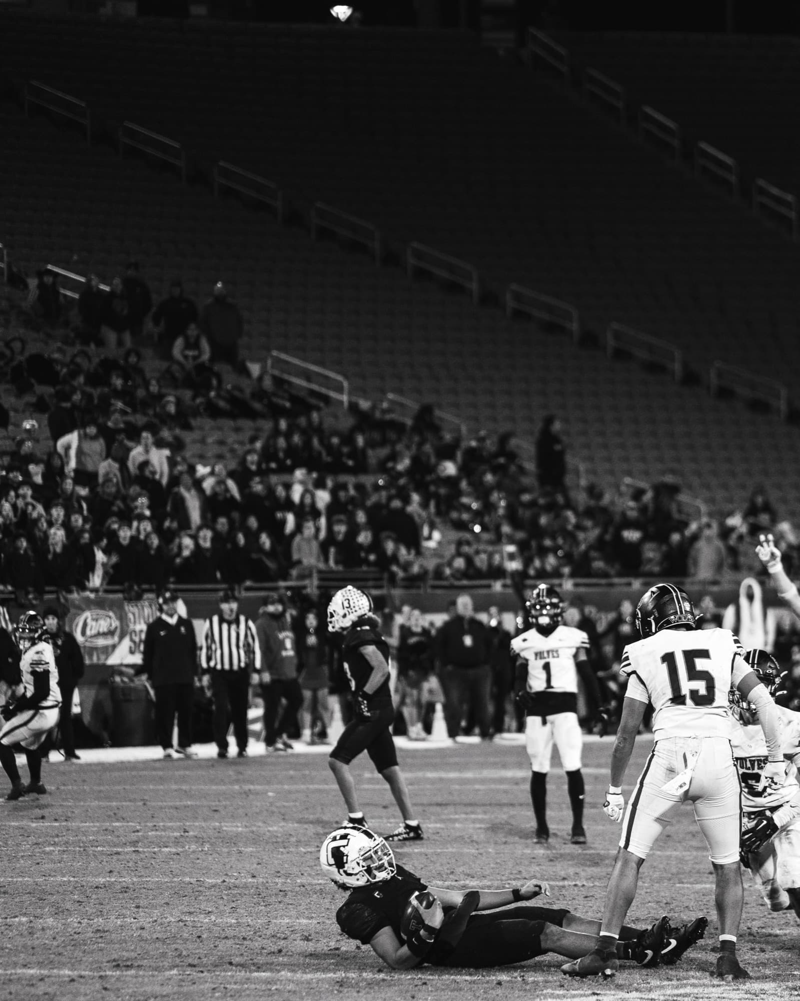Players on the field during the 5A championship